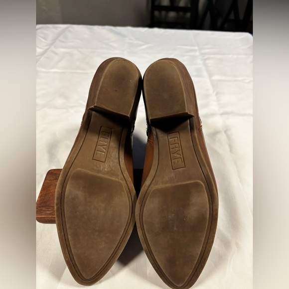 Frye Judith Double Zip Cognac Leather Ankle Boots 8.5 - Picture 8 of 8